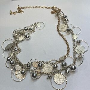 Silver Tone Bangle Style Adjustable Necklace